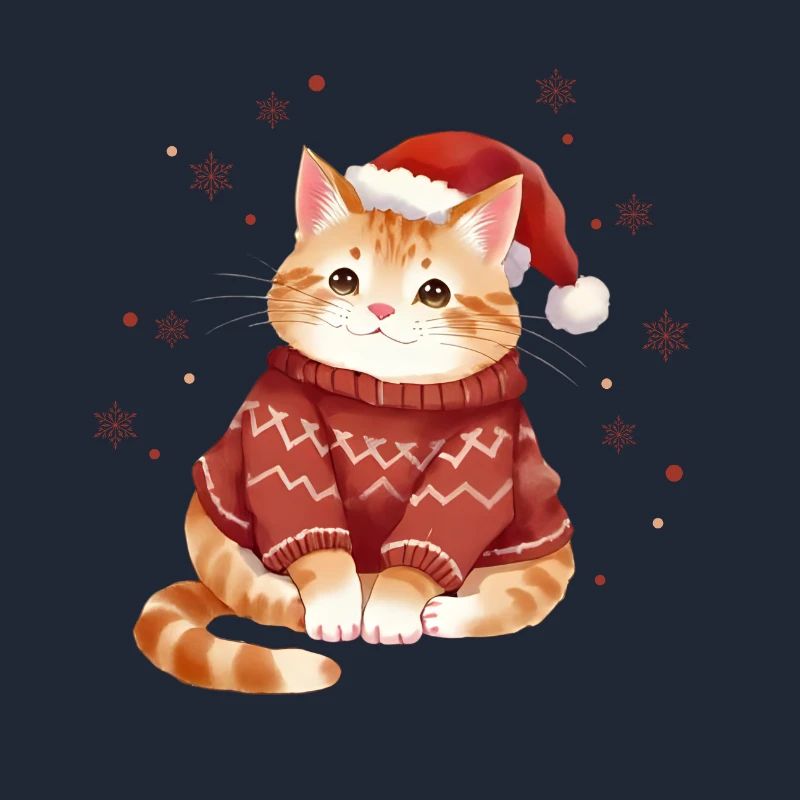 Conception de pull de Noël chat confortable