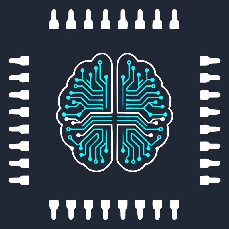 AI Brain Chip Processor Tech Vector