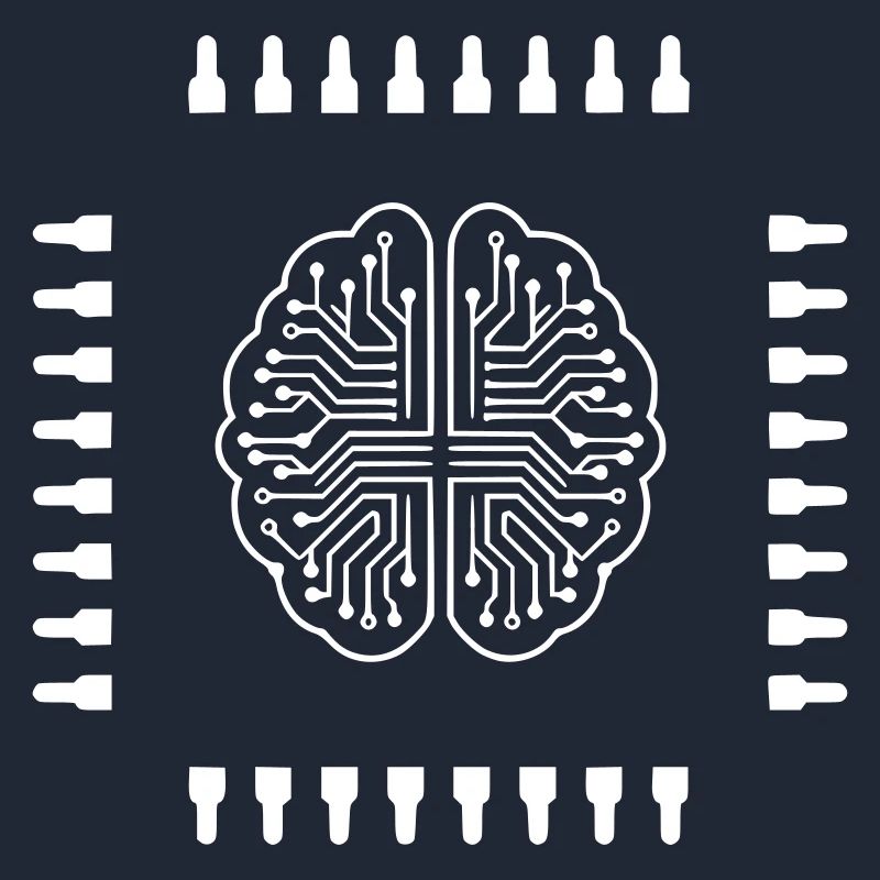 AI Brain Chip Processor Tech Vector