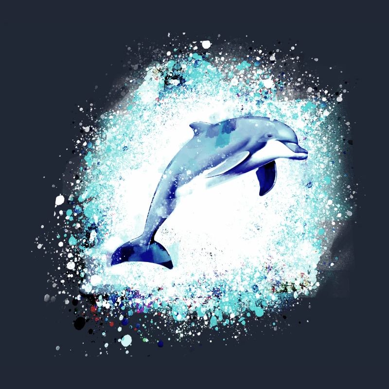 Dolphin, graffiti, painting,blue,fish,