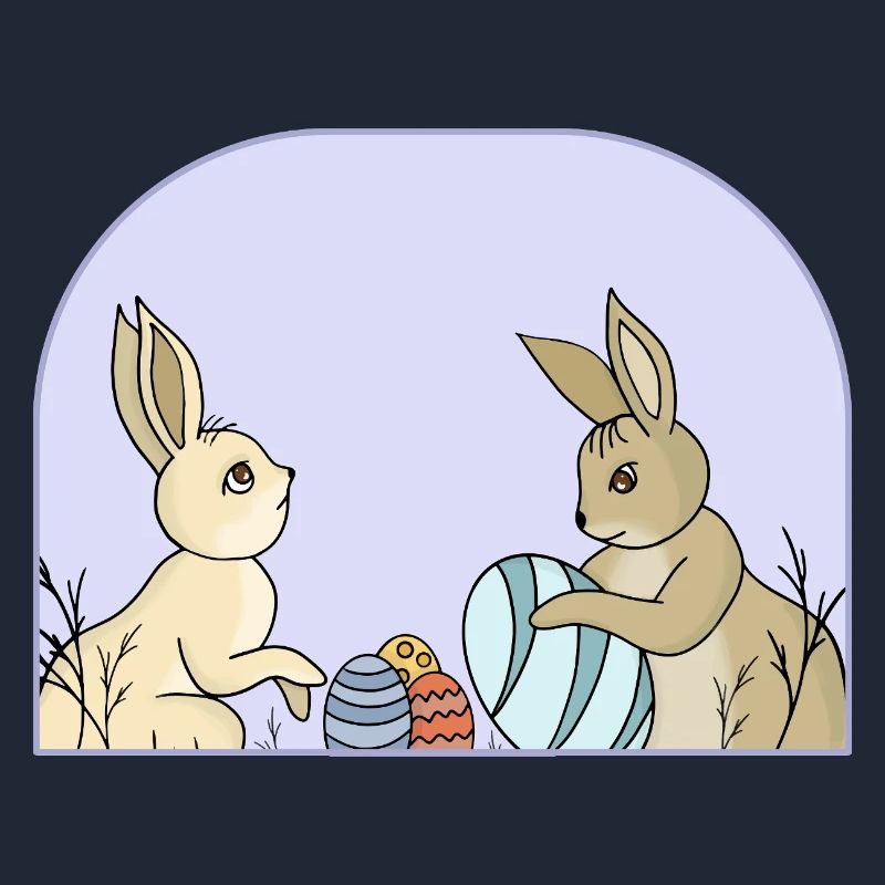 Süße Hasen mit Eiern