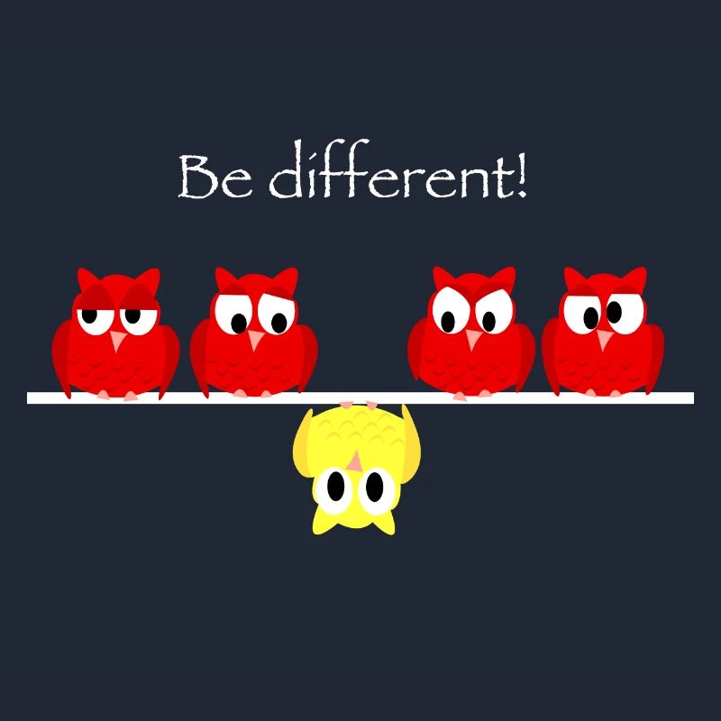 Be different - think different mit kleinen Eulen