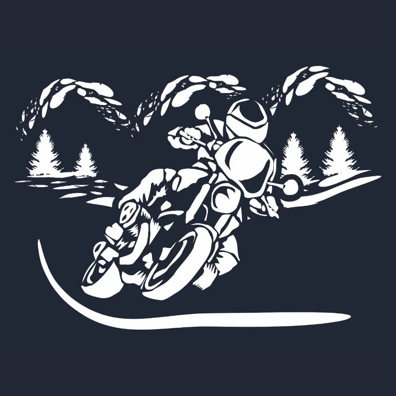 Silhouette de Moto Forêt