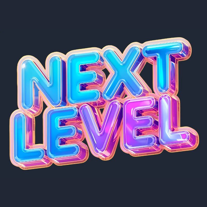 Next Level 3D Text — Bold Gradient Design