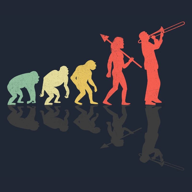 Tromboniste Trombone Player Evolution Marching Band