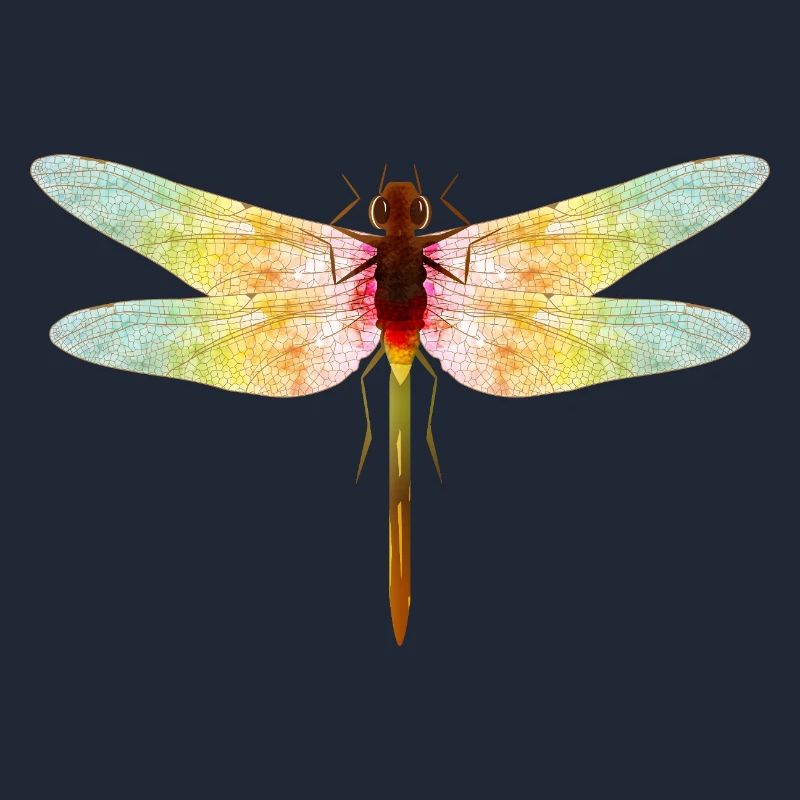 Libellule irisée – motif insecte en filigrane