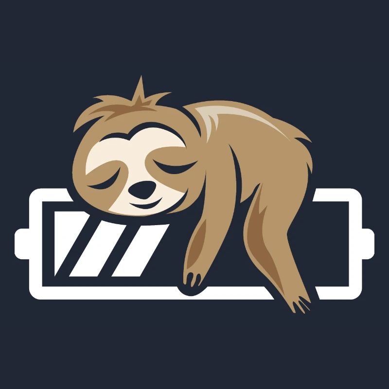 Sloth funny sleeping battery loading icon