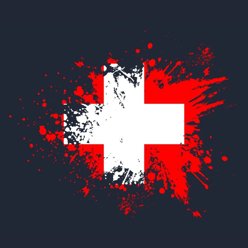 Suisse Drapeau Klecks Croix Éclaboussures de couleur Suisse