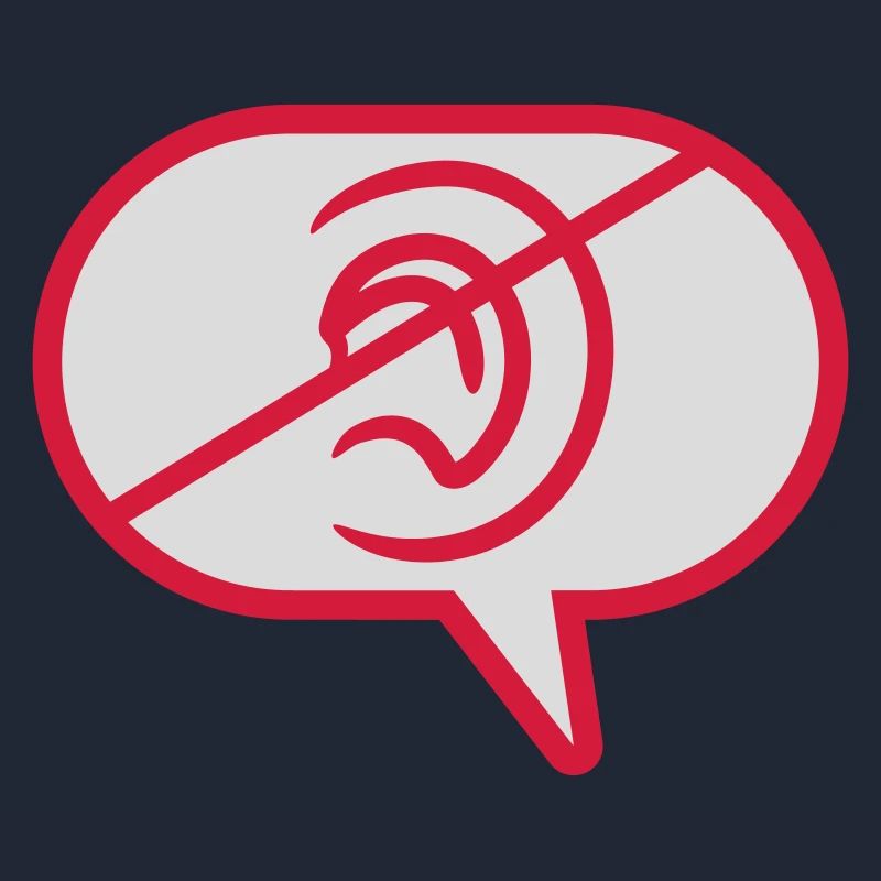 Do not hear symbol speech bubble
