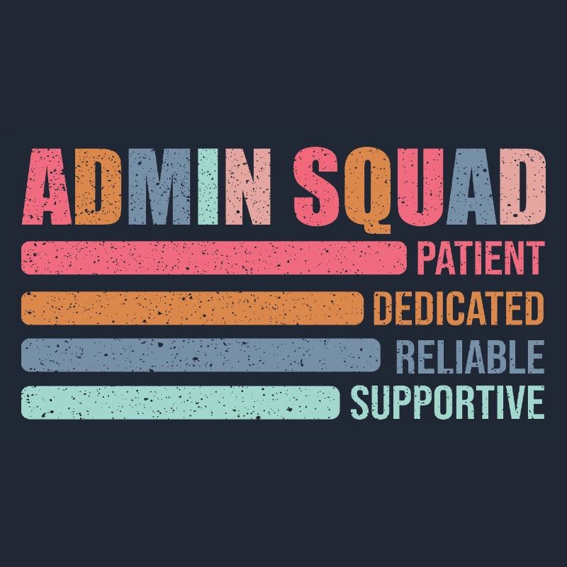 Admin Squad: Colored Retro Office Team Gift