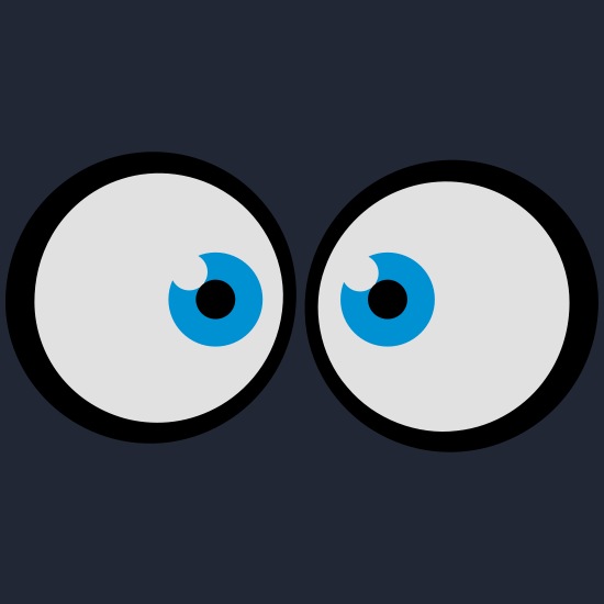 Anxious cross-eyed blue cartoon eyes' Baby Cap | Spreadshirt