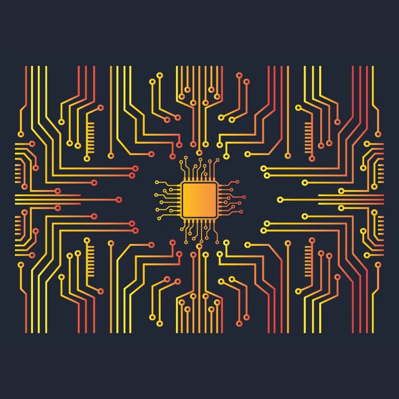 Circuit board core CPU heart pc coder geek