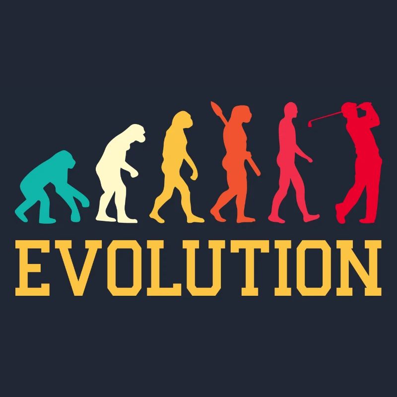 Evolution Graphic Golfer Golf Player Golfing Golf