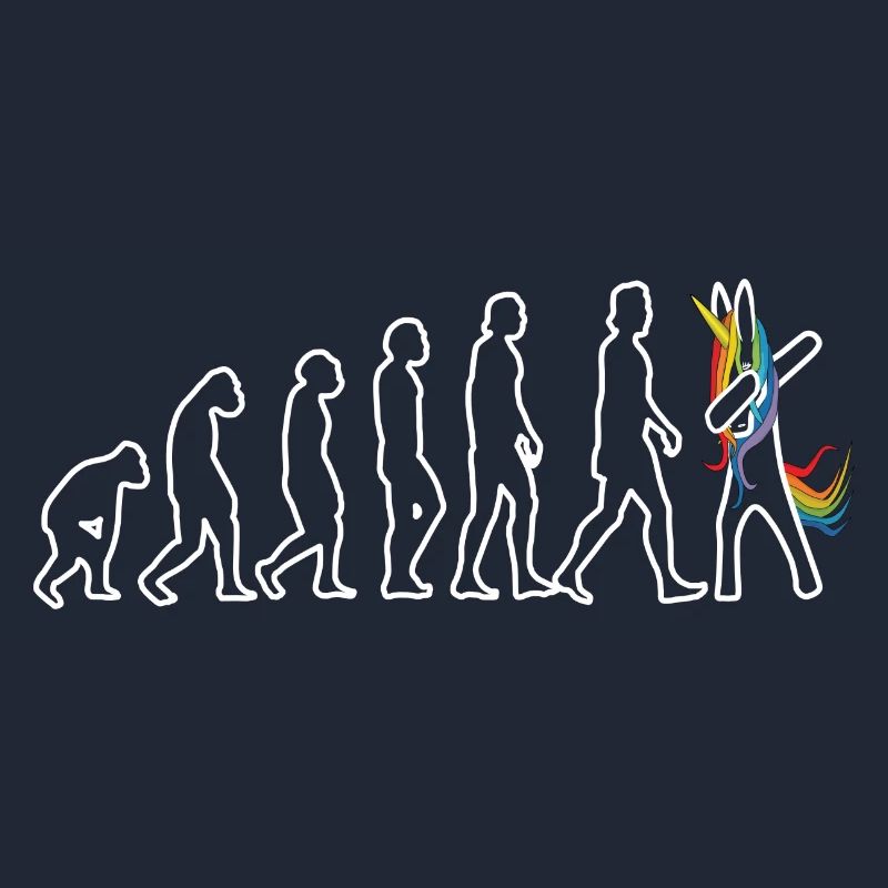 Evolution Einhorn dabbend