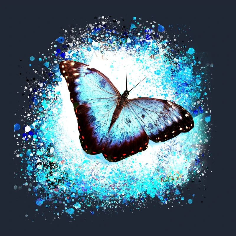 papillon ,bleu ,graffiti,turquoise,peinture