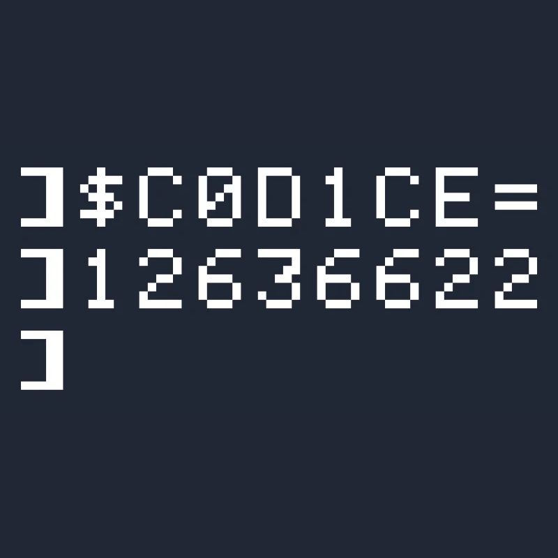 C0D1CE Codice 8-Bit Esadecimal Code Nerd Pix