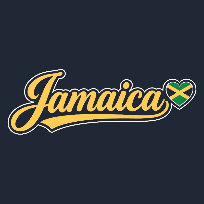 Script jamaïcain avec cœur de drapeau