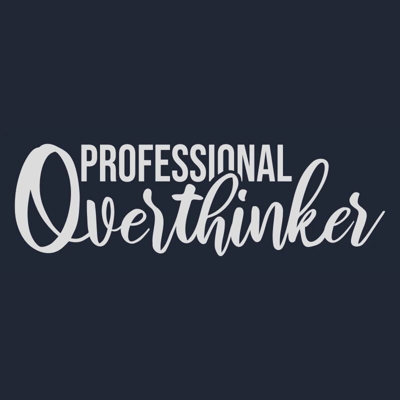 Professional Overthinker Funny Brooding Anxiety Logo