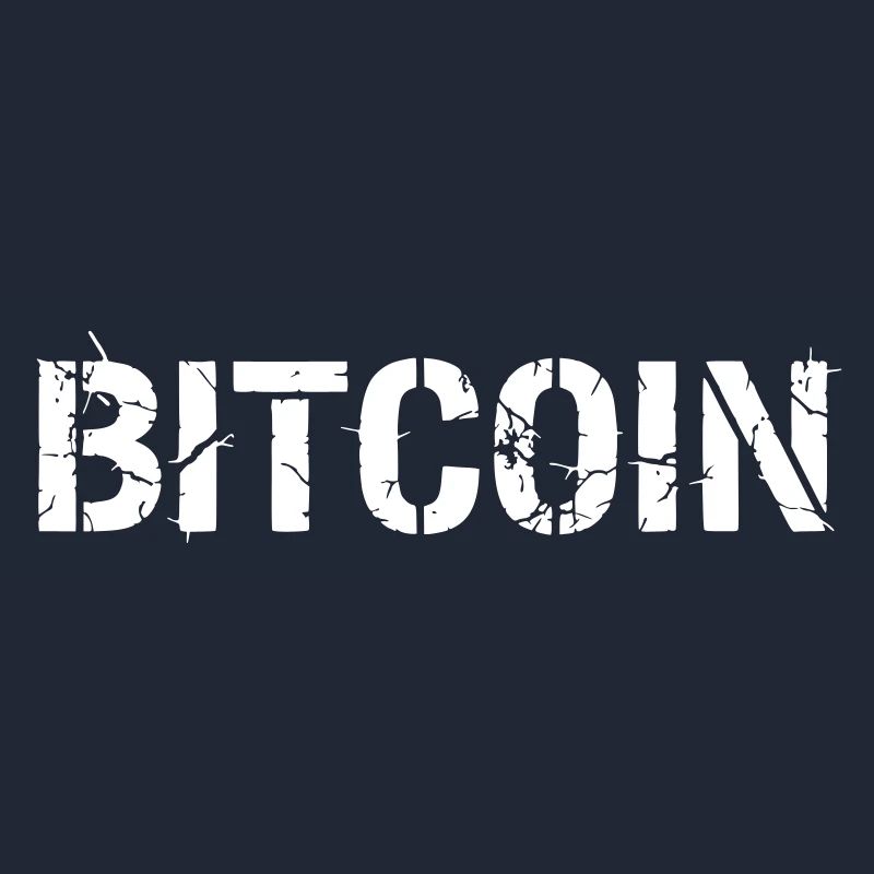 Bitcoin Text Lettering Grunge Vector