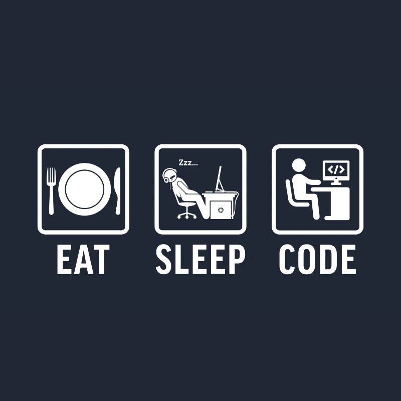 funny t-shirt programmer eat sleep code