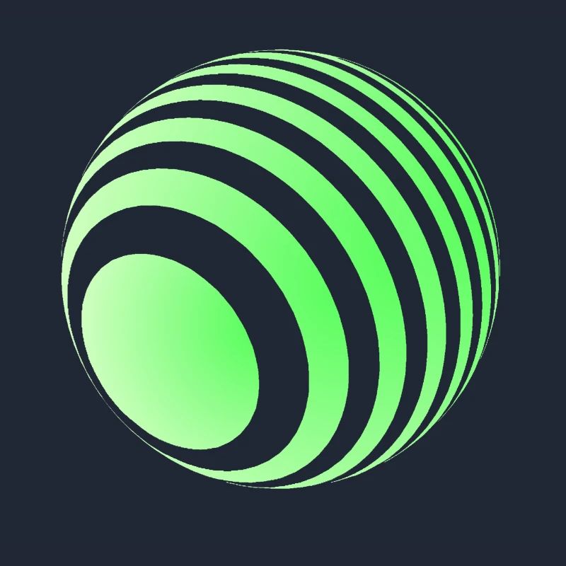 Boule 3D avec rayures vertes