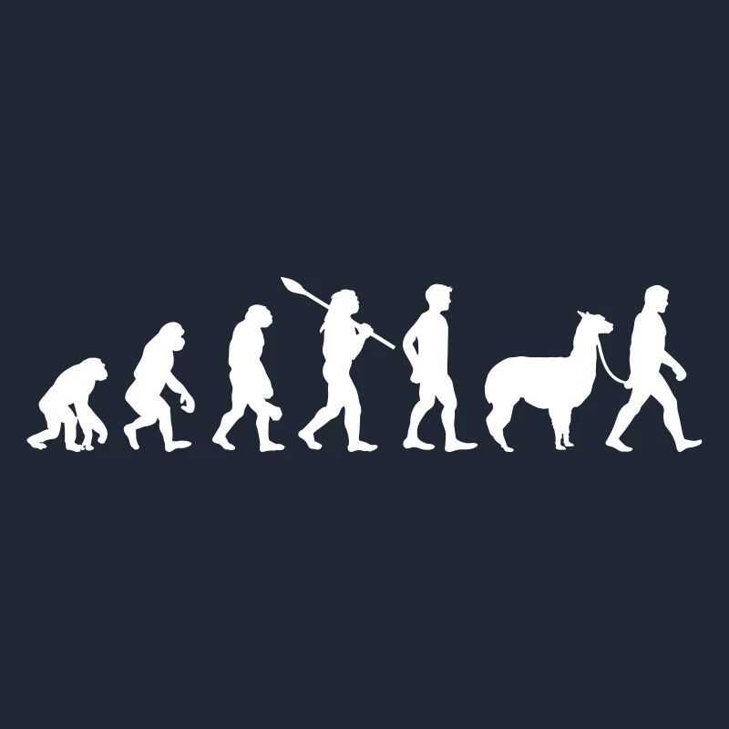 Evolution Alpaka Wanderung lustig Geschenkidee Fun