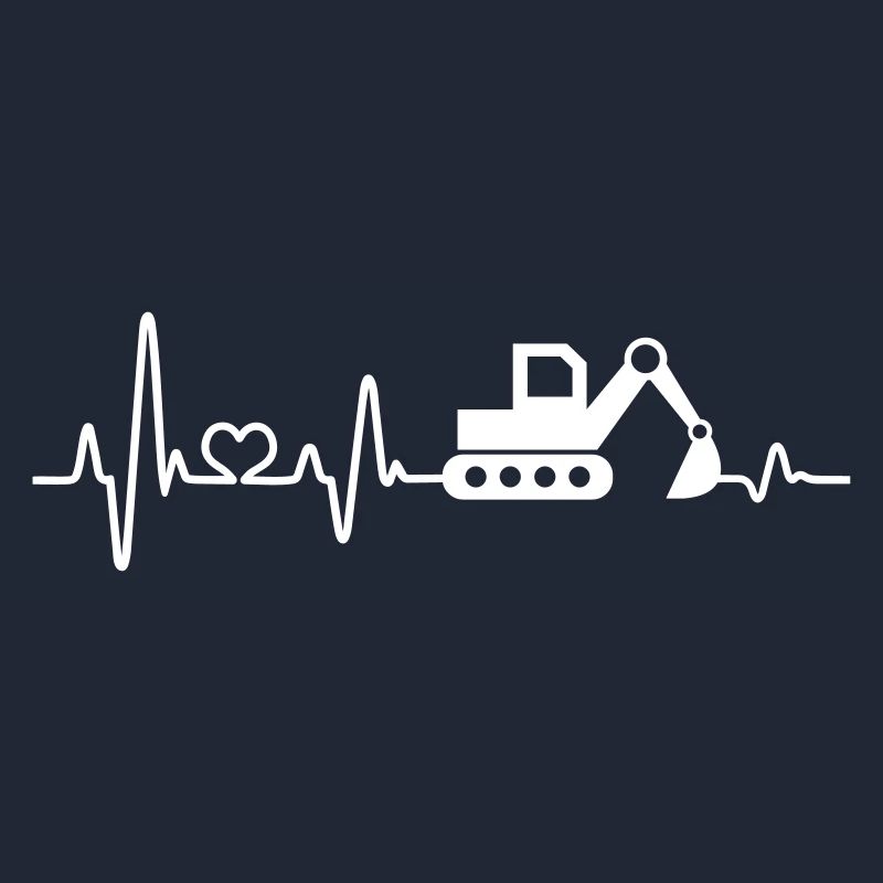 Excavator construction site construction worker digging heartbeat