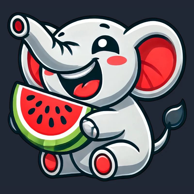 mignon éléphant pastèque fruit d’été rire