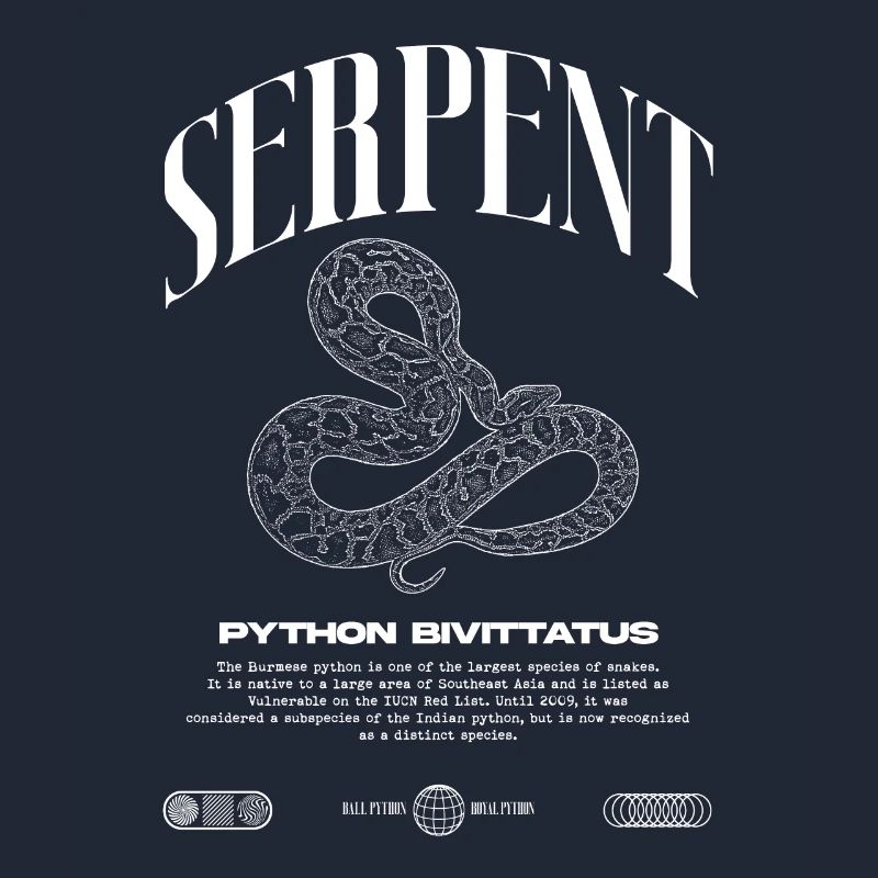 Burmese Python Modern Reptile Keeper Streetwear