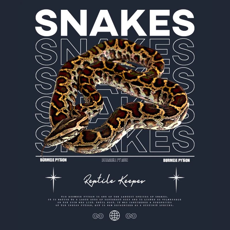 Burmese Python Modern Streetwear Reptile Keeper