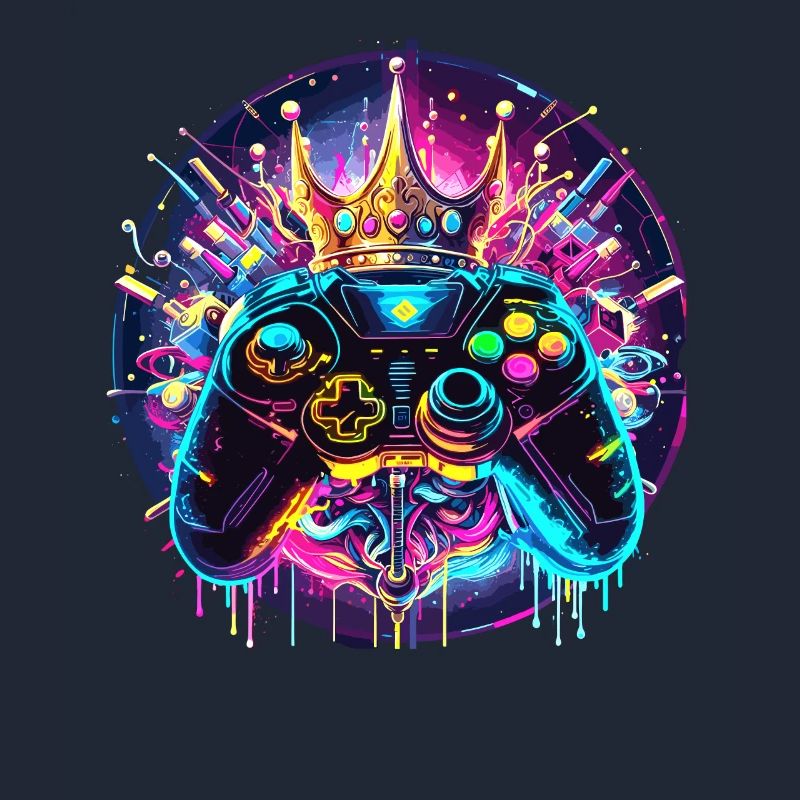 Synthwave Gamer Controller mit Krone