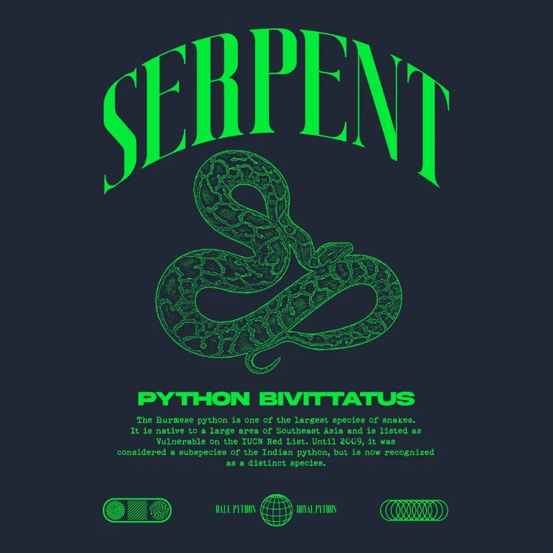 Burmese Python Modern Reptile Keeper Streetwear