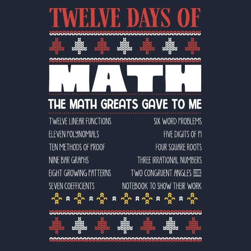 12 jours de mathématiques, notes de maths