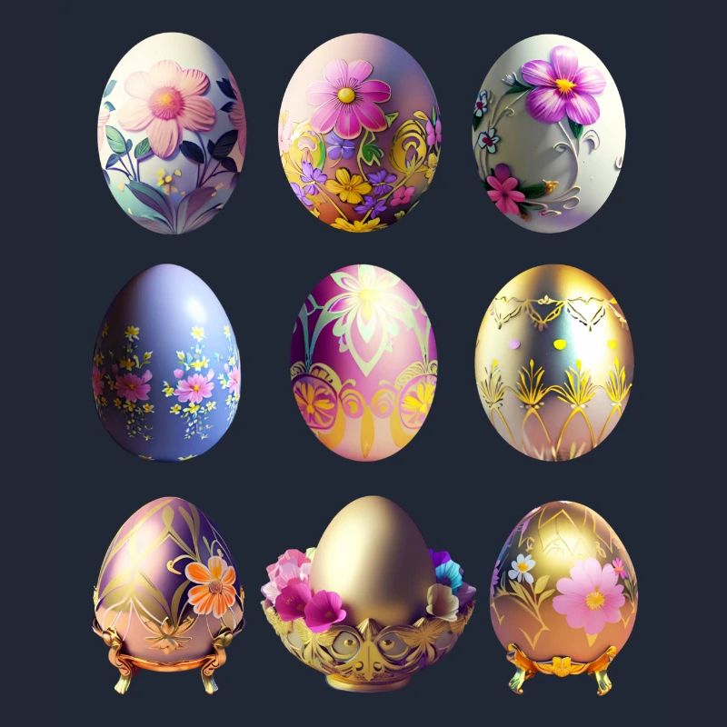 Colorful Easter Eggs Sticker Set