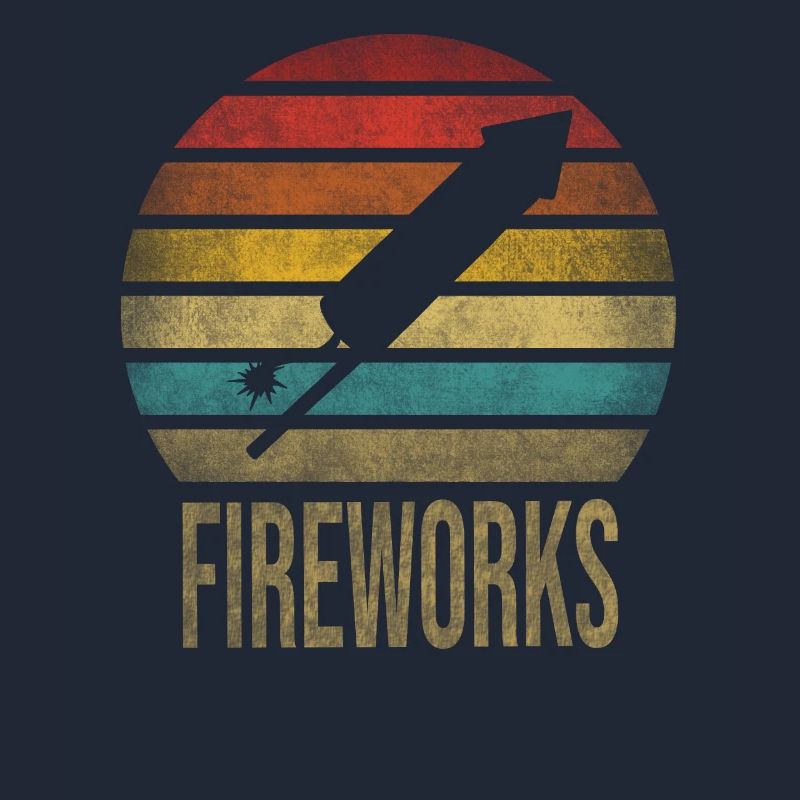 Feux d’artifice Boom Rocket Going Up Launch Retro