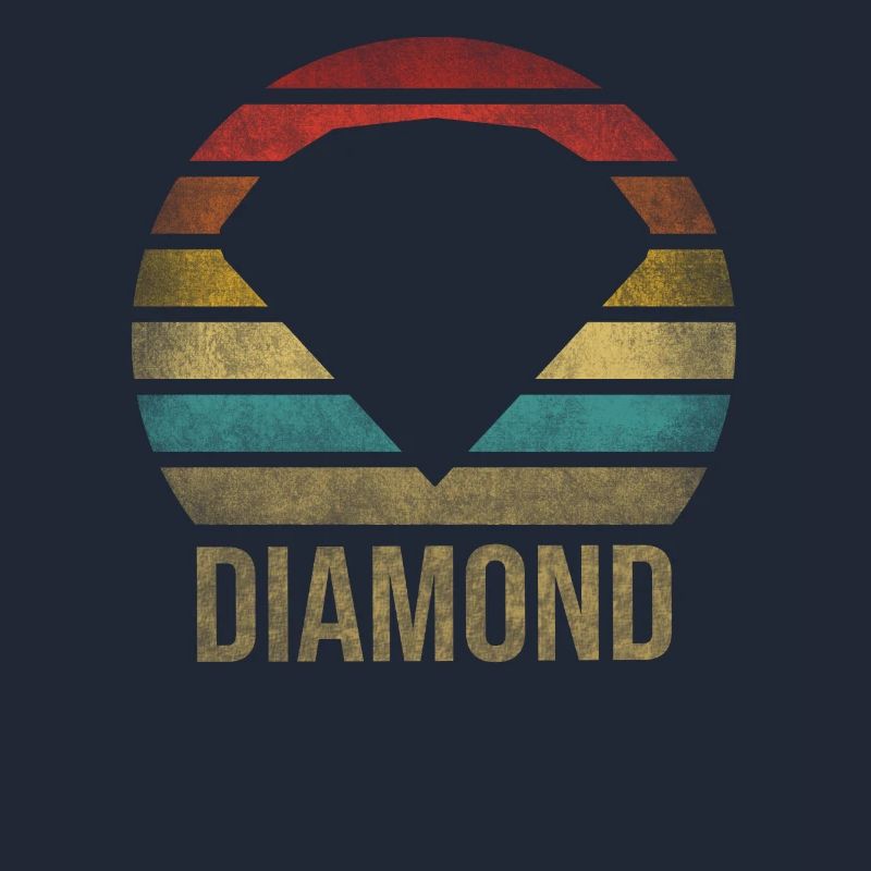 Ruby Gemstone Retro Sunset