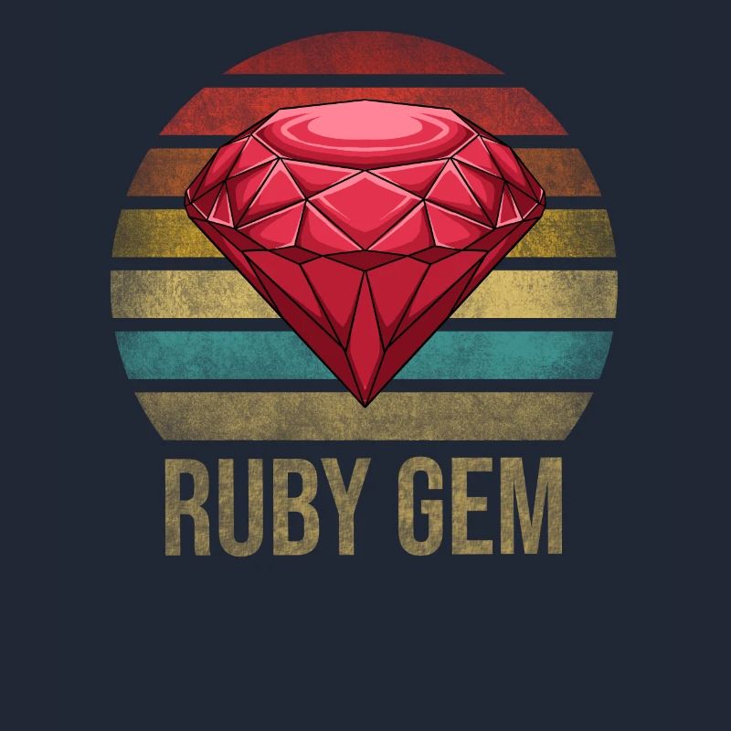 Ruby Gemstone Retro Coucher de soleil