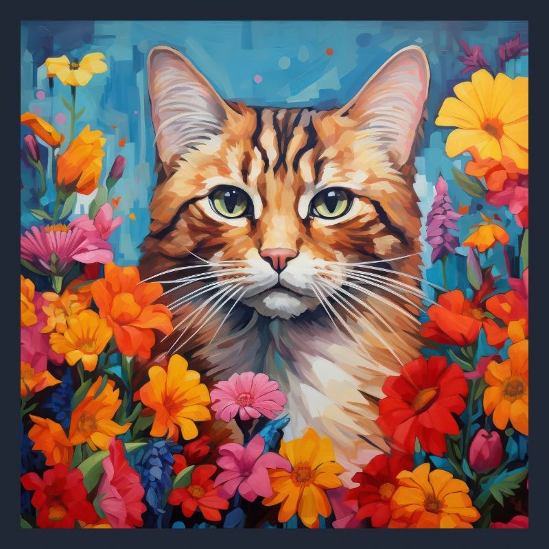 Katze, katzenmotiv, blumen, geschenk, geschenkidee