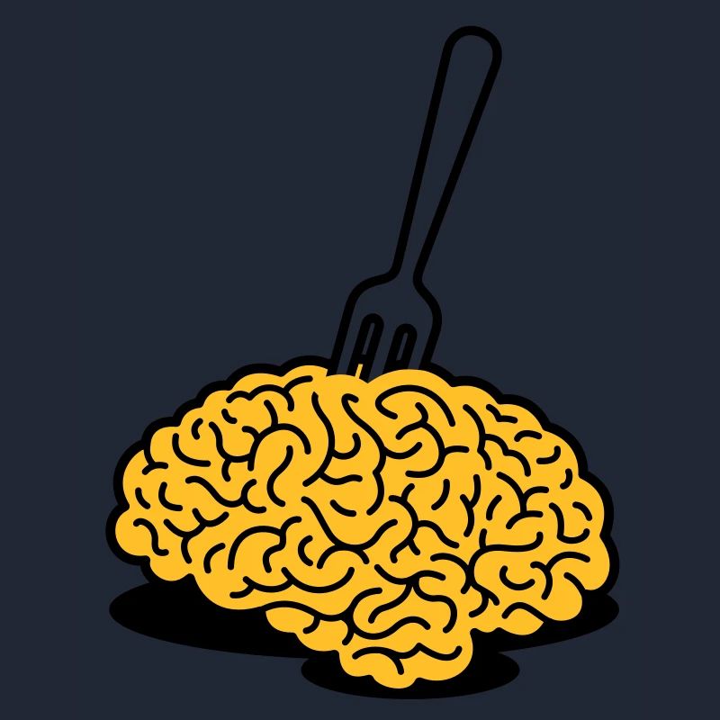 A brain with a fork
