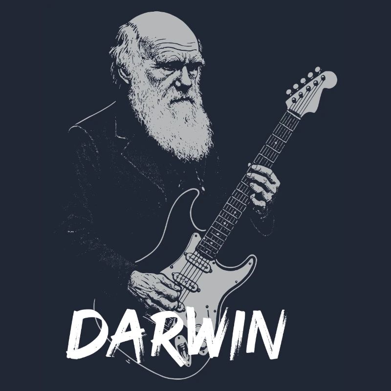 Darwin Playing Guitar Evolution