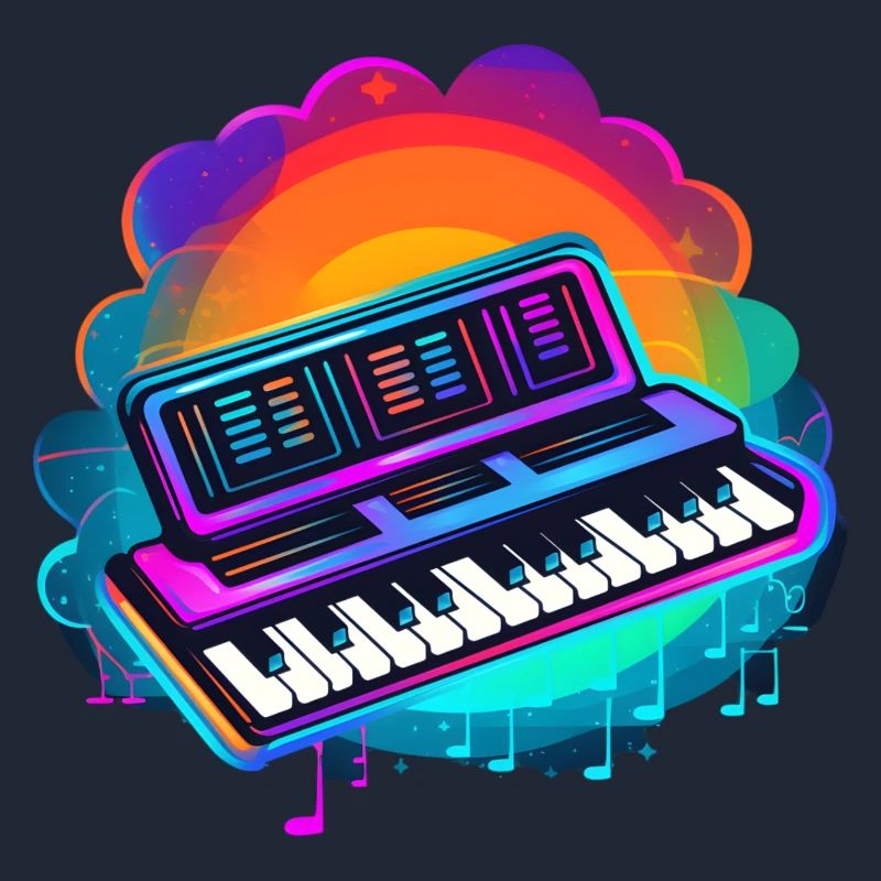 Keyboarder Synthwave 80s Gift