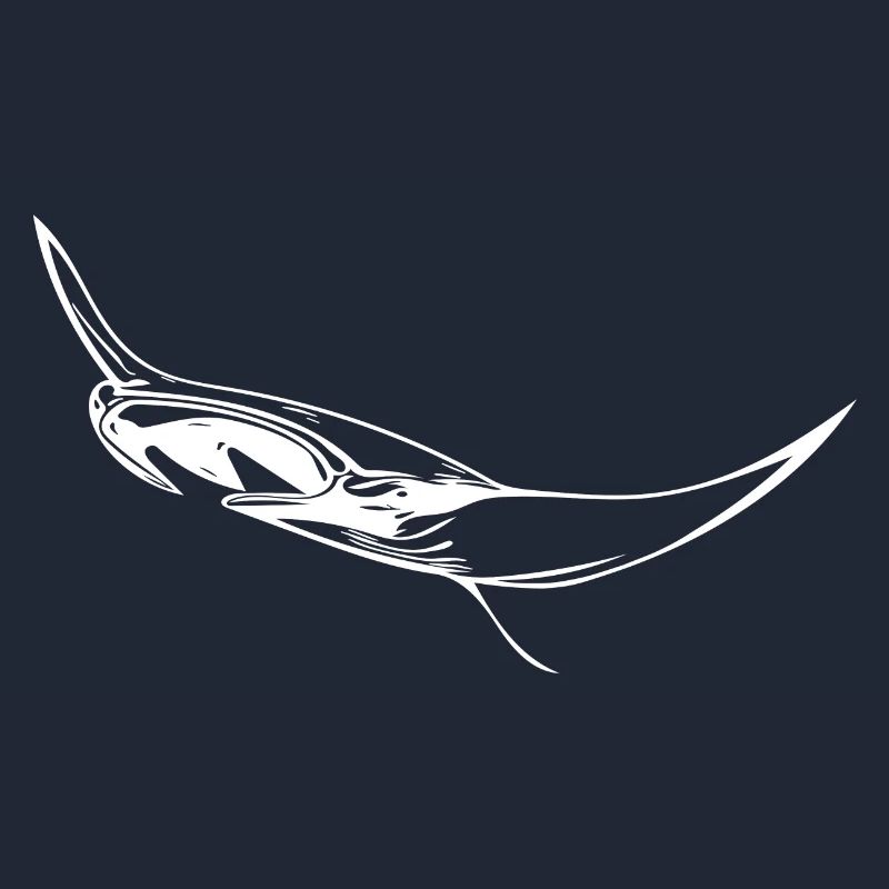 Elegant floating manta rays