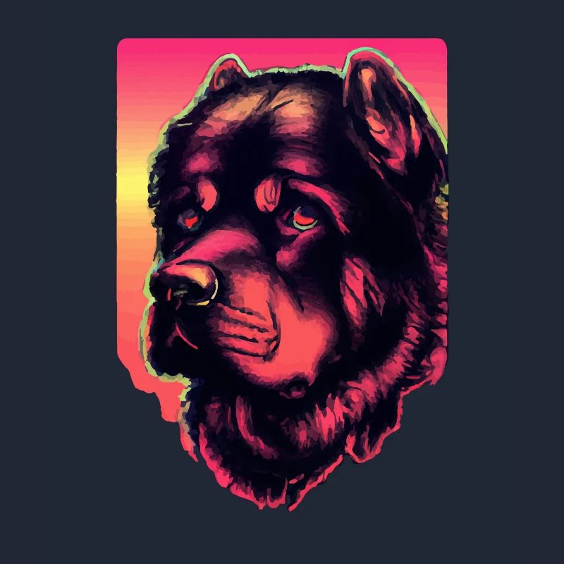 80er Rottweiler Synthwave Hund Geschenk Retro