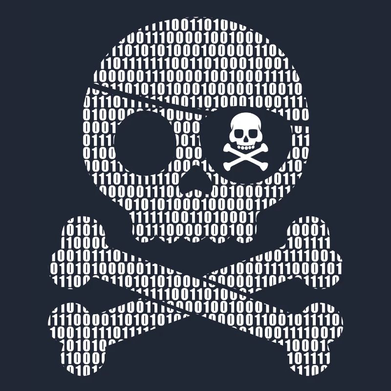 | de code binaire pirate numérique Crâne numérique