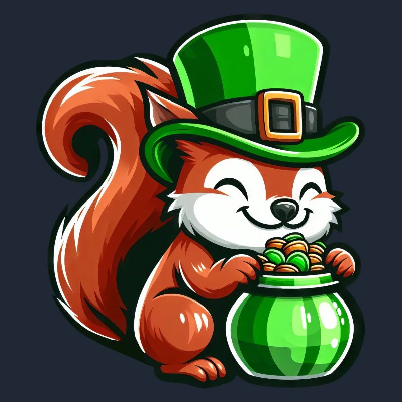 St. Patrick's Day Süßes Eichhörnchen Comic Design
