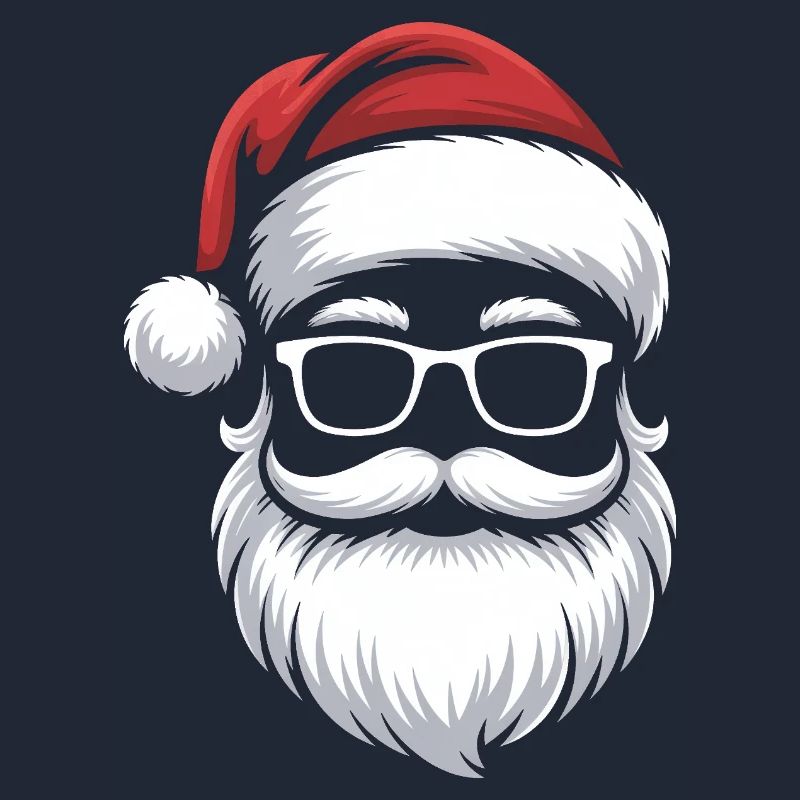Weihnachtsmann mit Schnurrbart Brille