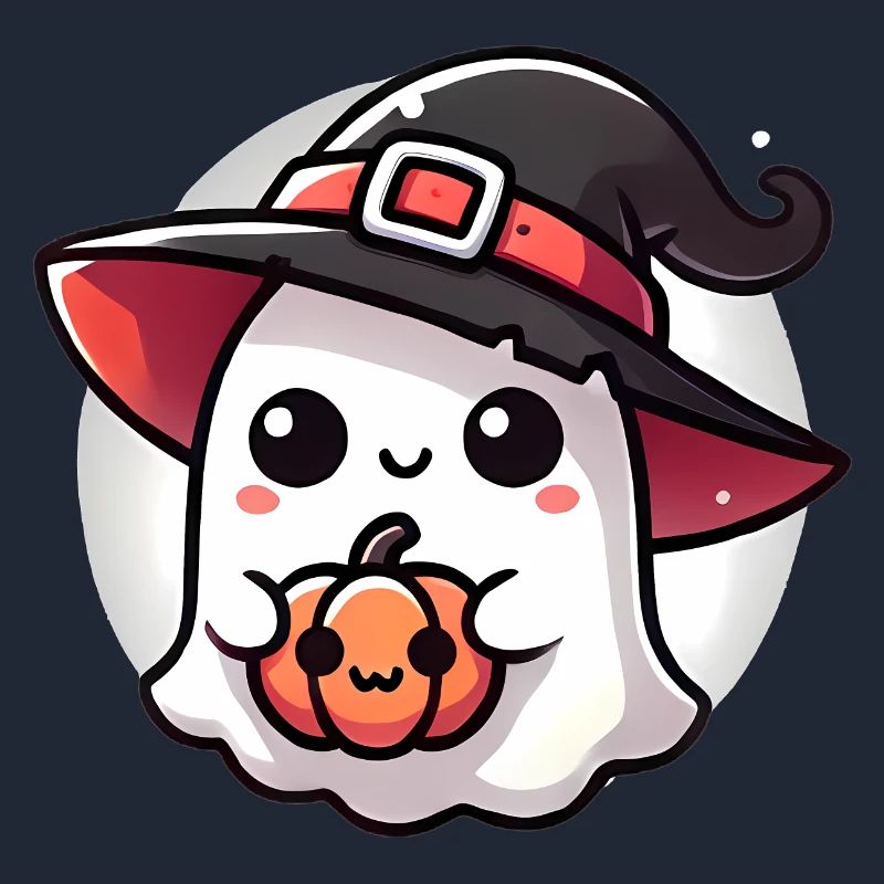 Süßer Halloween Geist mit Hexenhut