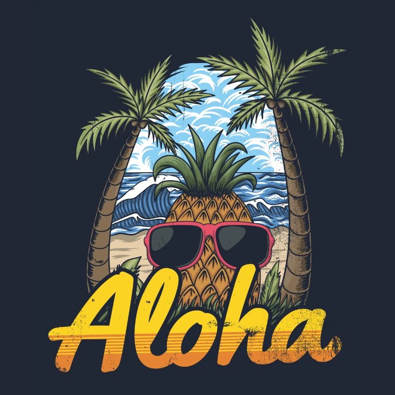 Conception d’ananas et de pins Aloha pour la plage