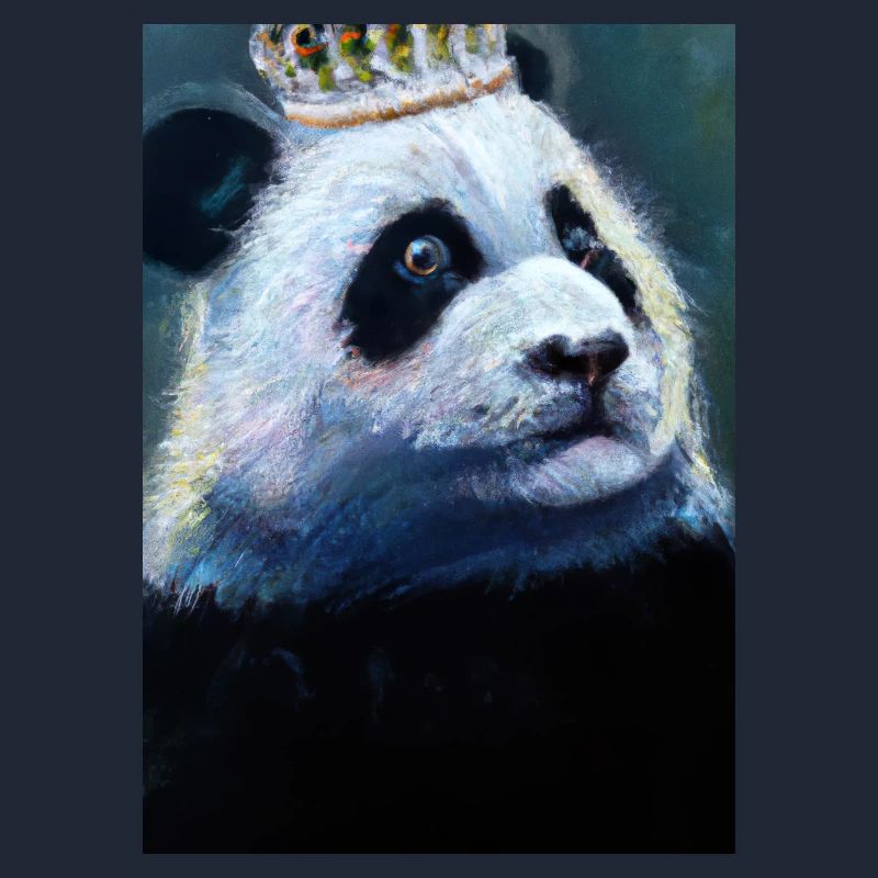 Panda mit Krone Ölgemälde