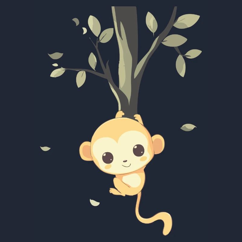 A monkey jumps from the tree - design by a monkey